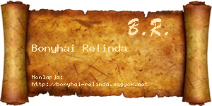 Bonyhai Relinda névjegykártya